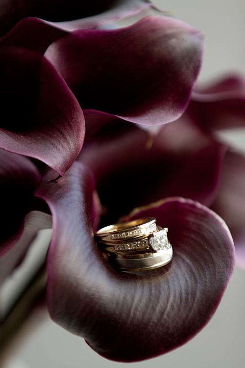 oregon wedding ring close up purple flowers